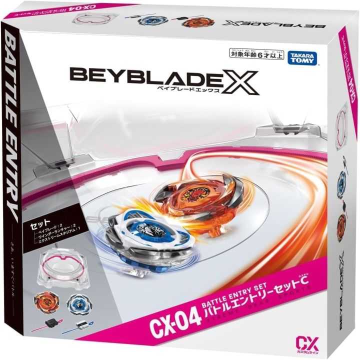 Takara Tomy Beyblade X CX-04 Battle Entry Set C avec Beyblades de couleurs spéciales et stade